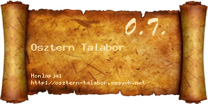Osztern Talabor névjegykártya